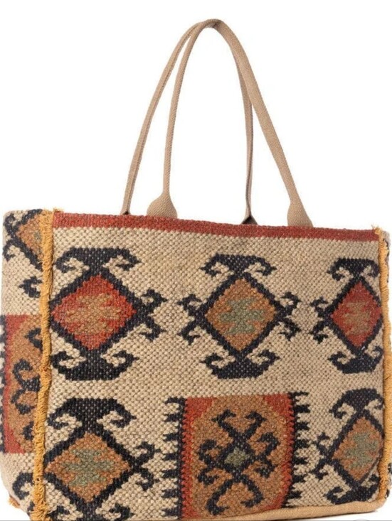 Myra Bag Handbags - Myra Desert Loom Jute Weekender Bag